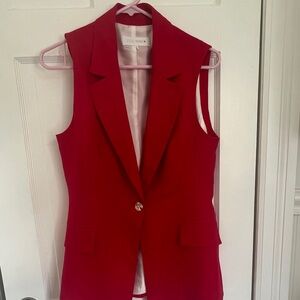 Zara Bold Red Sleeveless Blazer